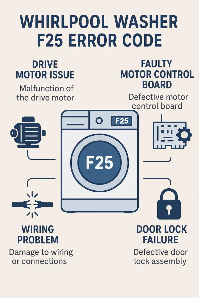whirlpool washer f25 error codes